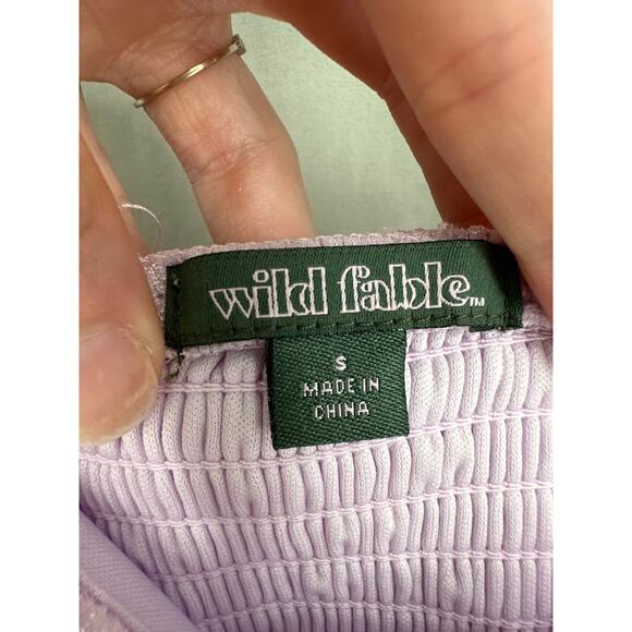 Wild Fable Dress Womens Small Purple Mini Lavender Pastel Tiered Milkmaid Boho - Picture 2 of 8